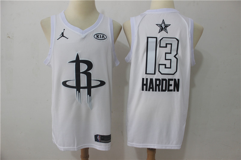 Men Houston Rockets #13 Harden White 2108 All Stars NBA Jerseys->houston rockets->NBA Jersey